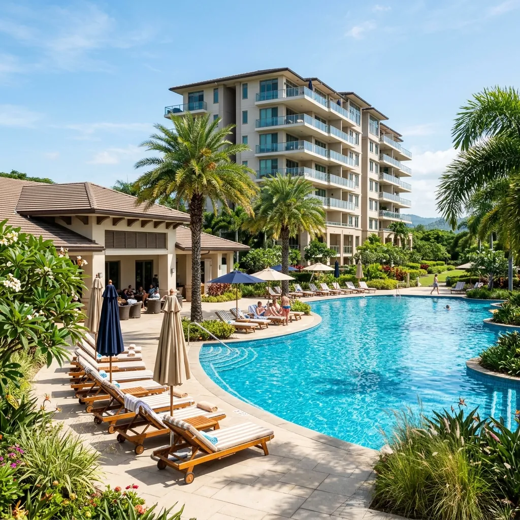 Ramky Fortuna Whitefield clubhouse, swimming pool and landscaped amenity deck