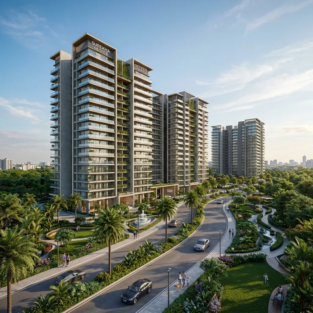 Ramky Fortuna Whitefield premium apartment towers in Whitefield, Bangalore at golden hour